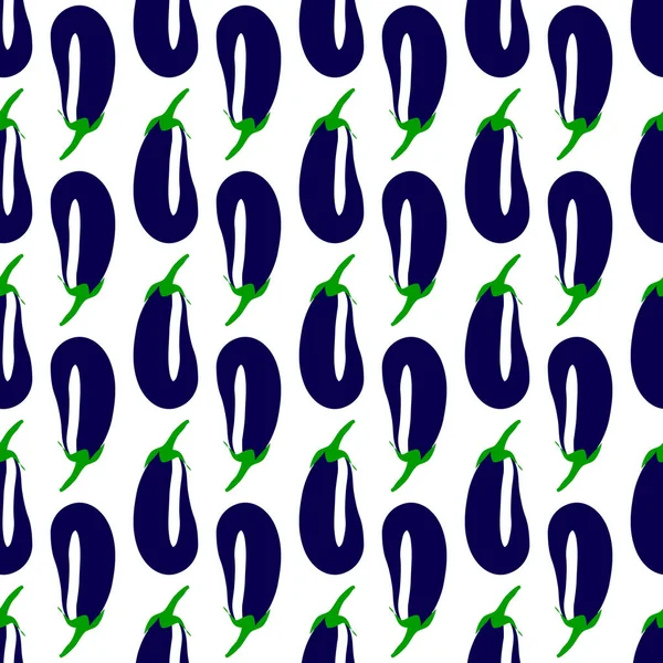 Vektor-Illustration einer nahtlosen Muster-Aubergine auf einem weißen — Stockvektor