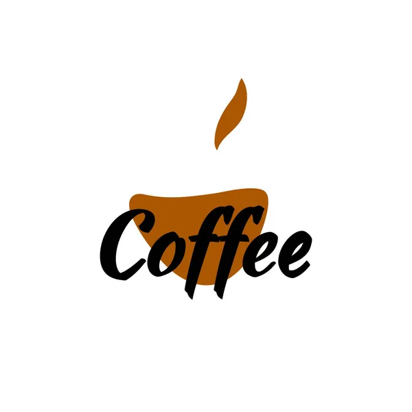 矢量图上的标志咖啡与一个抽象的杯子与黑色和棕色 — 图库矢量图片