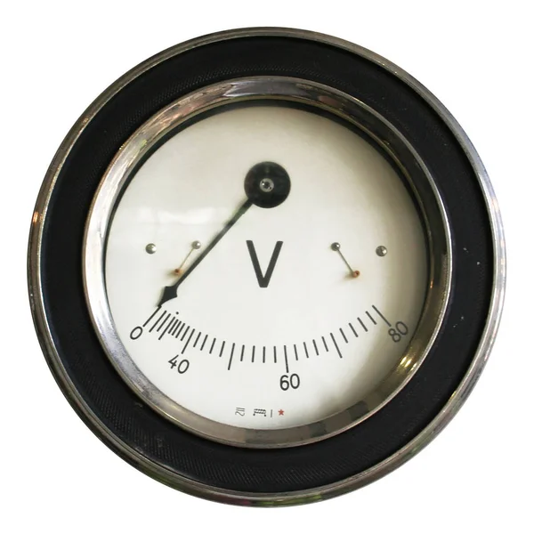 Voltímetro elétrico vintage — Fotografia de Stock