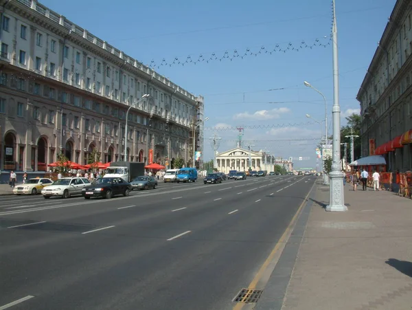 Minsk Bielorrússia Mainstreet praspiekt — Fotografia de Stock