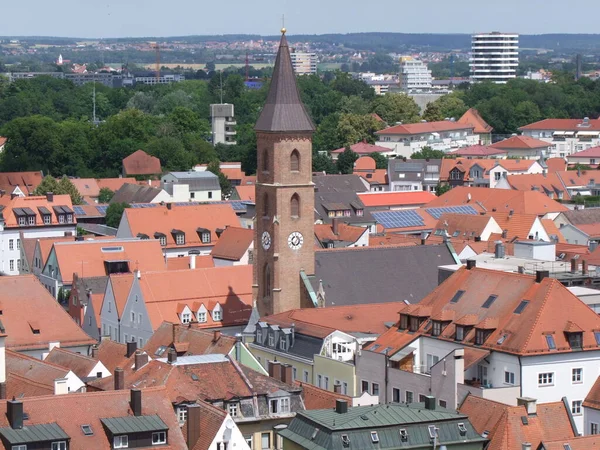 Matthaeus Kirche Zentrum Ingolstadt Stockafbeelding