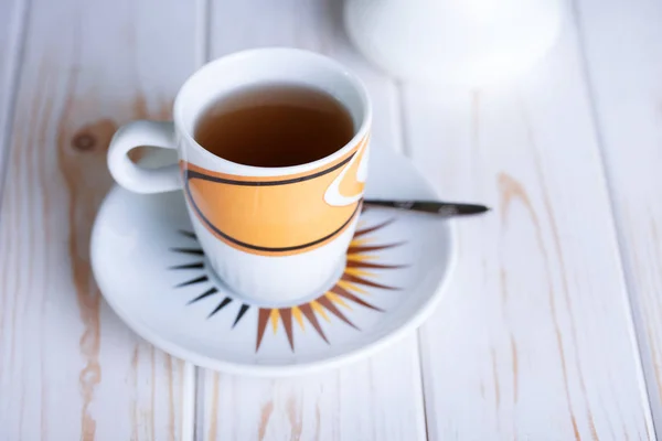 Beautiful Coffee Cup White Table — Stock Photo, Image