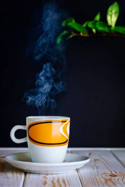 Beautiful Coffee Cup White Table — Stock Photo, Image