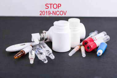 Soyut koronavirüs 2019-nCoV. Virüs Salgını Koruma Konsepti