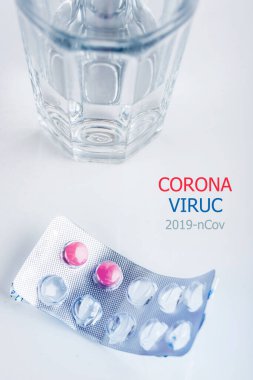 Soyut koronavirüs 2019-nCoV. Virüs Salgını Koruma Konsepti