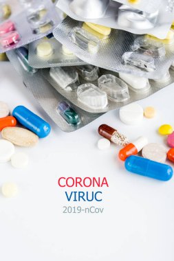 Soyut koronavirüs 2019-nCoV. Virüs Salgını Koruma Konsepti