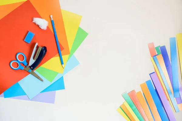 Instruções Passo Passo Para Criar Arco Íris Papel Colorido Criatividade — Fotografia de Stock