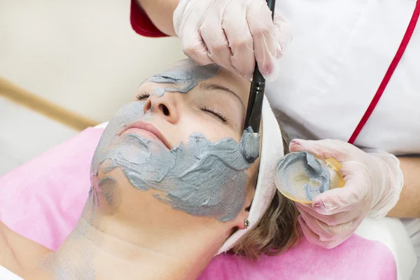 Proceso Masaje Tratamientos Faciales Salón Belleza —  Fotos de Stock