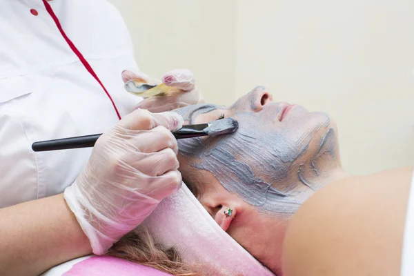 Proceso Masaje Tratamientos Faciales Salón Belleza —  Fotos de Stock