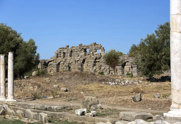 Ruines de l'ancienne ville de Side — Photo