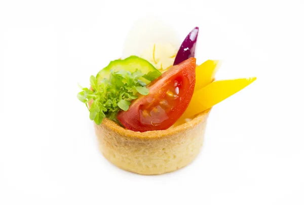 Mini canapé con carne y verduras — Foto de Stock
