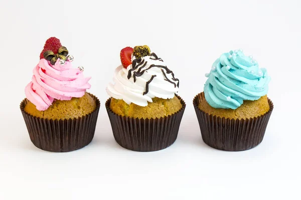 Cupcakes com creme — Fotografia de Stock