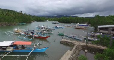 Filipinler 'deki Palawan adasının manzarası ve kıyı bölgesi.