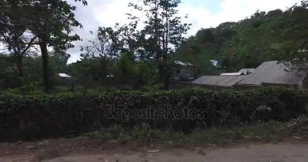 Viaje por las carreteras cerca del pueblo de triciclo — Vídeos de Stock