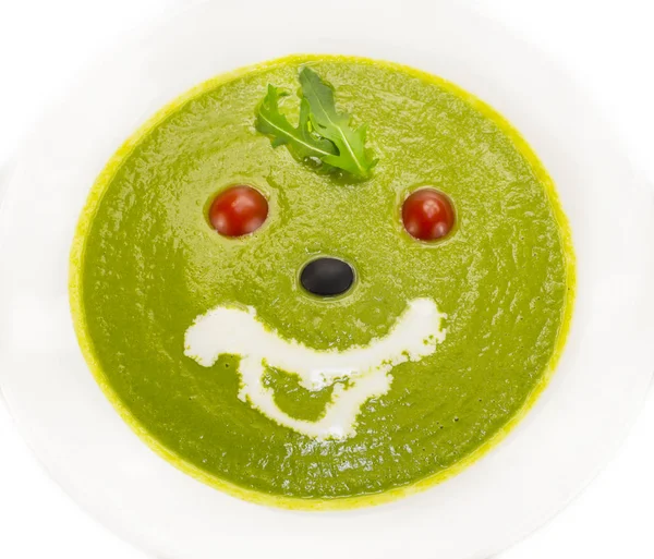 Pea soup a white dish — Stock Photo, Image