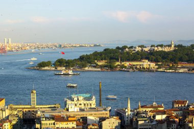 Gün batımı Istanbul şehir panoraması