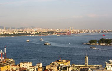 Gün batımı Istanbul şehir panoraması