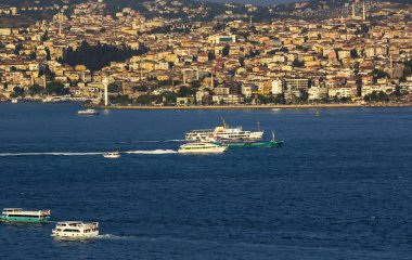 Gün batımı Istanbul şehir panoraması