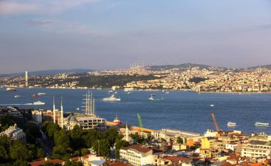 Gün batımı Istanbul şehir panoraması