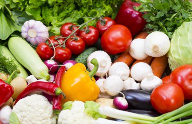 Taze sebzelerin arka planı 