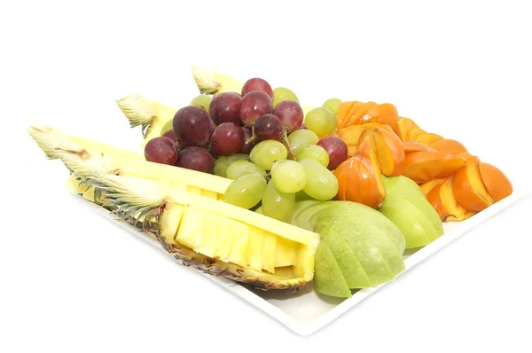 Prato grande de frutas fatiadas — Fotografia de Stock