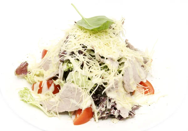 Salada de carne com queijo e ervas — Fotografia de Stock