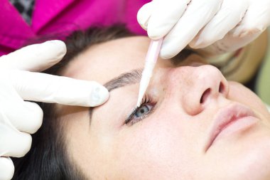 Kadın kirpik uzantıları için yordam