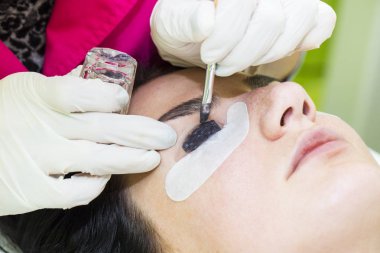 Kadın kirpik uzantıları için yordam