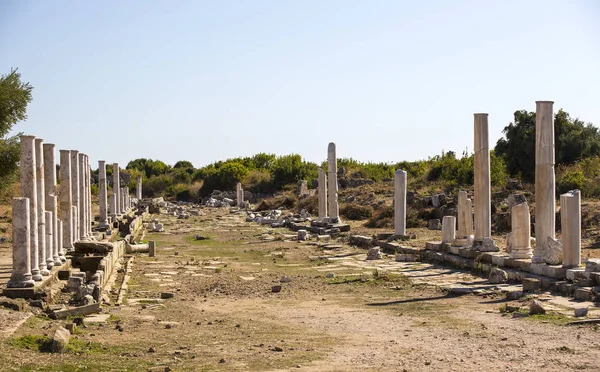 Ruinas de la antigua ciudad de Side — Foto de Stock