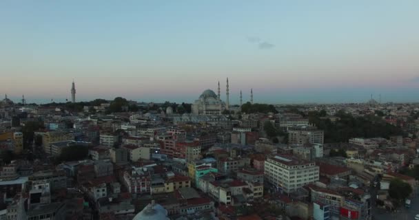 黎明在伊斯坦布尔市全景 — 图库视频影像