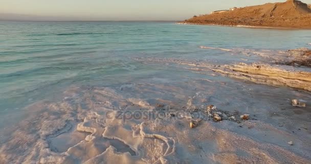 死海の塩の沈殿物石 — ストック動画