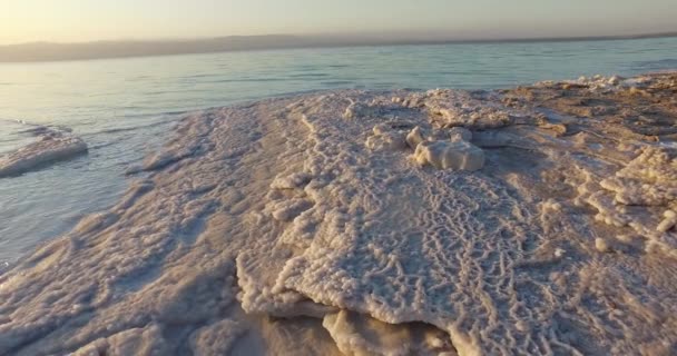 Mar Muerto depósitos de sal piedras — Vídeos de Stock