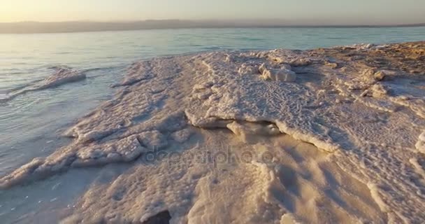 死海の塩の沈殿物石 — ストック動画