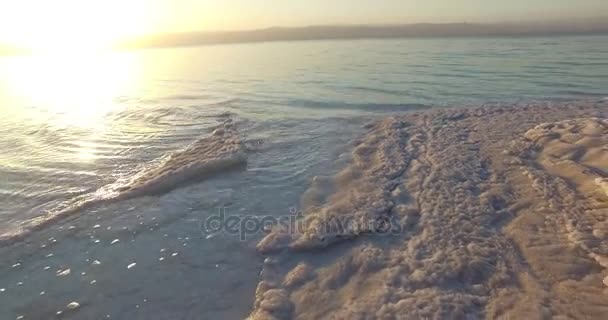 Dead Sea salt deposits stones — Stock Video
