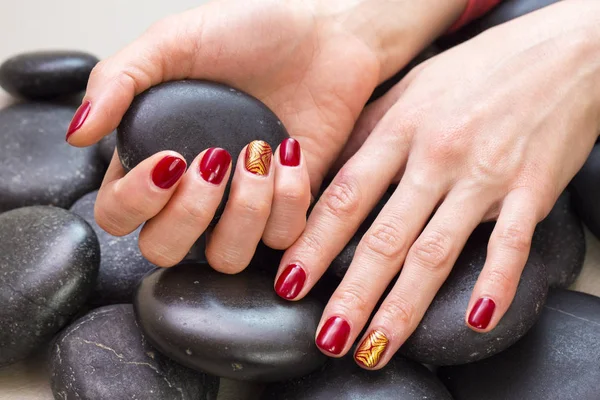 Women's hands with a nice manicure — Stock Photo, Image