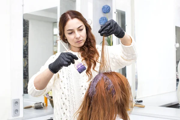 Processos de coloração de cabelo — Fotografia de Stock