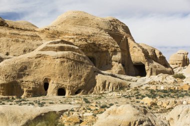 Eski rock city Petra Ürdün'de terk edilmiş.