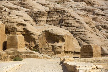 Eski rock city Petra Ürdün'de terk edilmiş.