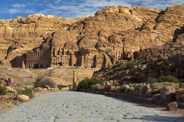 Cidade rochosa abandonada antiga de Petra — Fotografia de Stock