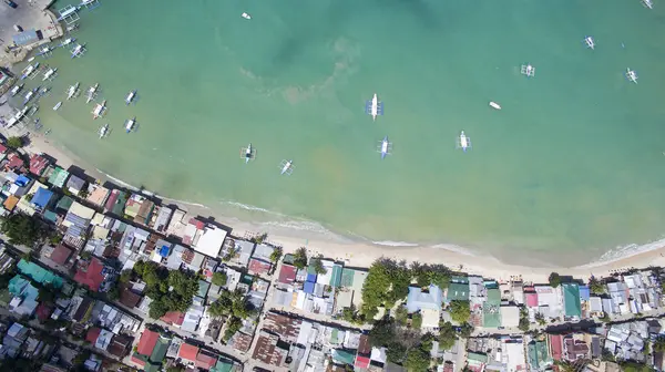 Village port with traditional Philippine boats — Stock Photo, Image