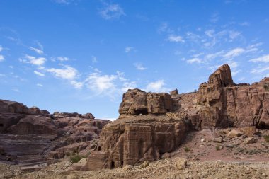 Eski rock city Petra Ürdün'de terk edilmiş. 