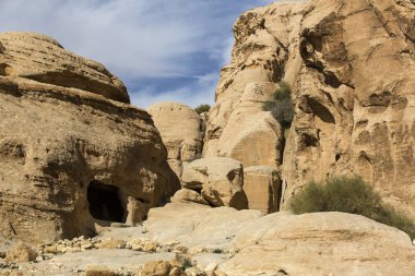 Eski rock city Petra Ürdün'de terk edilmiş. 