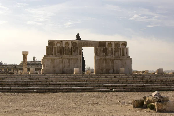 As ruínas da antiga cidadela de Amã , — Fotografia de Stock