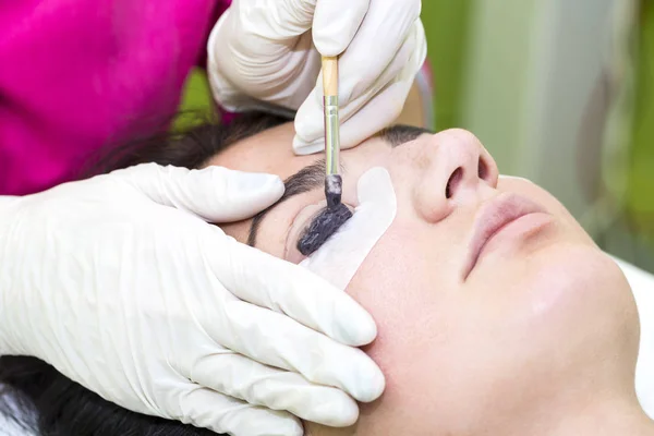 Verfahren für Wimpernverlängerungen, Wimpernkaschierung — Stockfoto