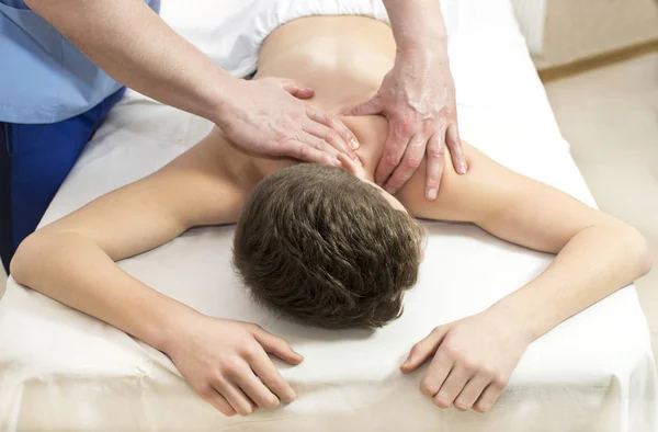 Procedure of medical medical sports body massage — Stock Photo, Image