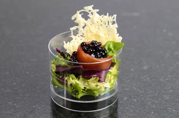 Mini kanapéer med inslag av molekylära köket — Stockfoto
