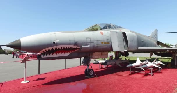 Museum of aviation in Istanbul is represented by a large collection of military civil aircraft and also the history of aviation in Turkey — Stock Video