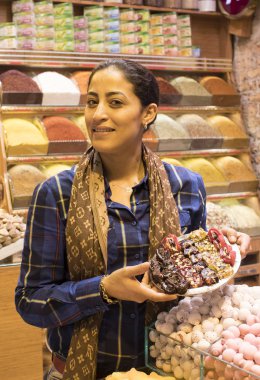  Baharat ve tatlı Mısır Çarşısı satıcılarının 