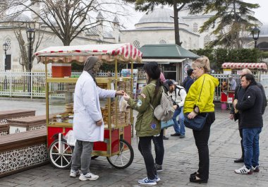 Sokak geleneksel Türk simit Simit satışı