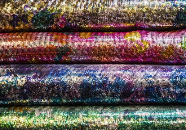 Sfondo dei rotoli tessuto colorato — Foto Stock